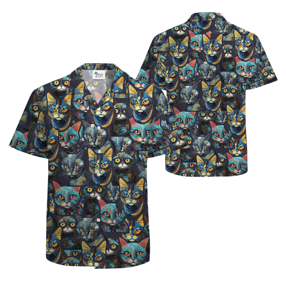Cat Print Hawaiian Shirt