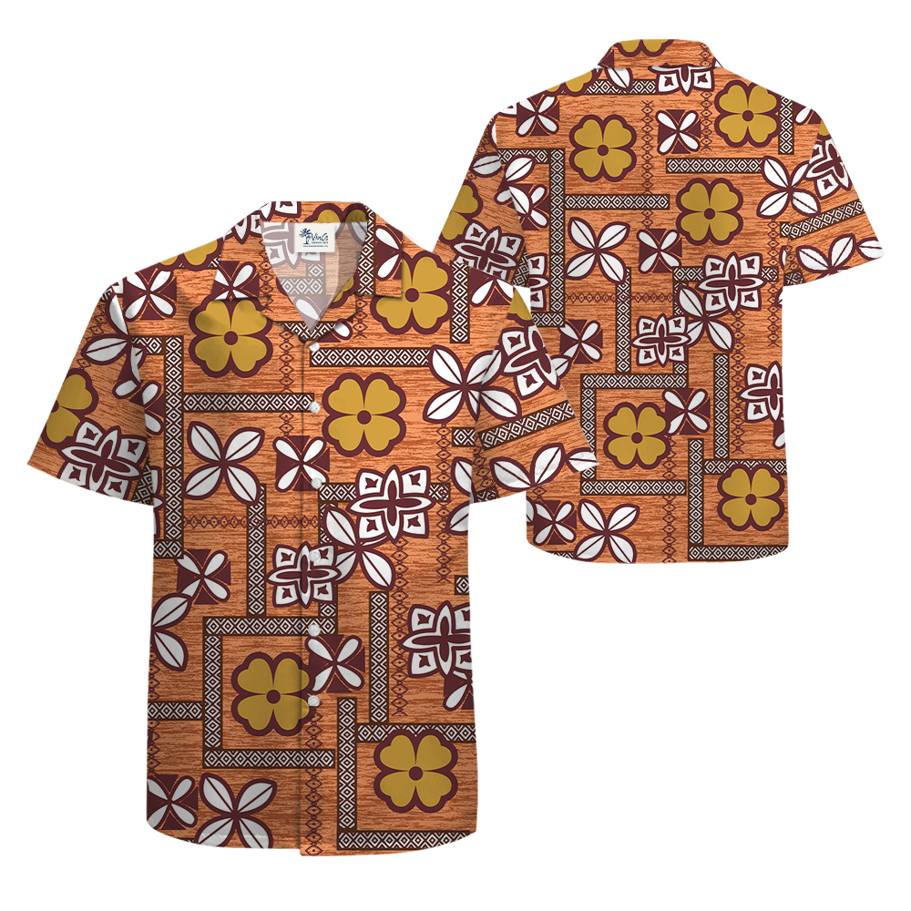 Vintage Hibiscus Tapa Hawaiian Shirt