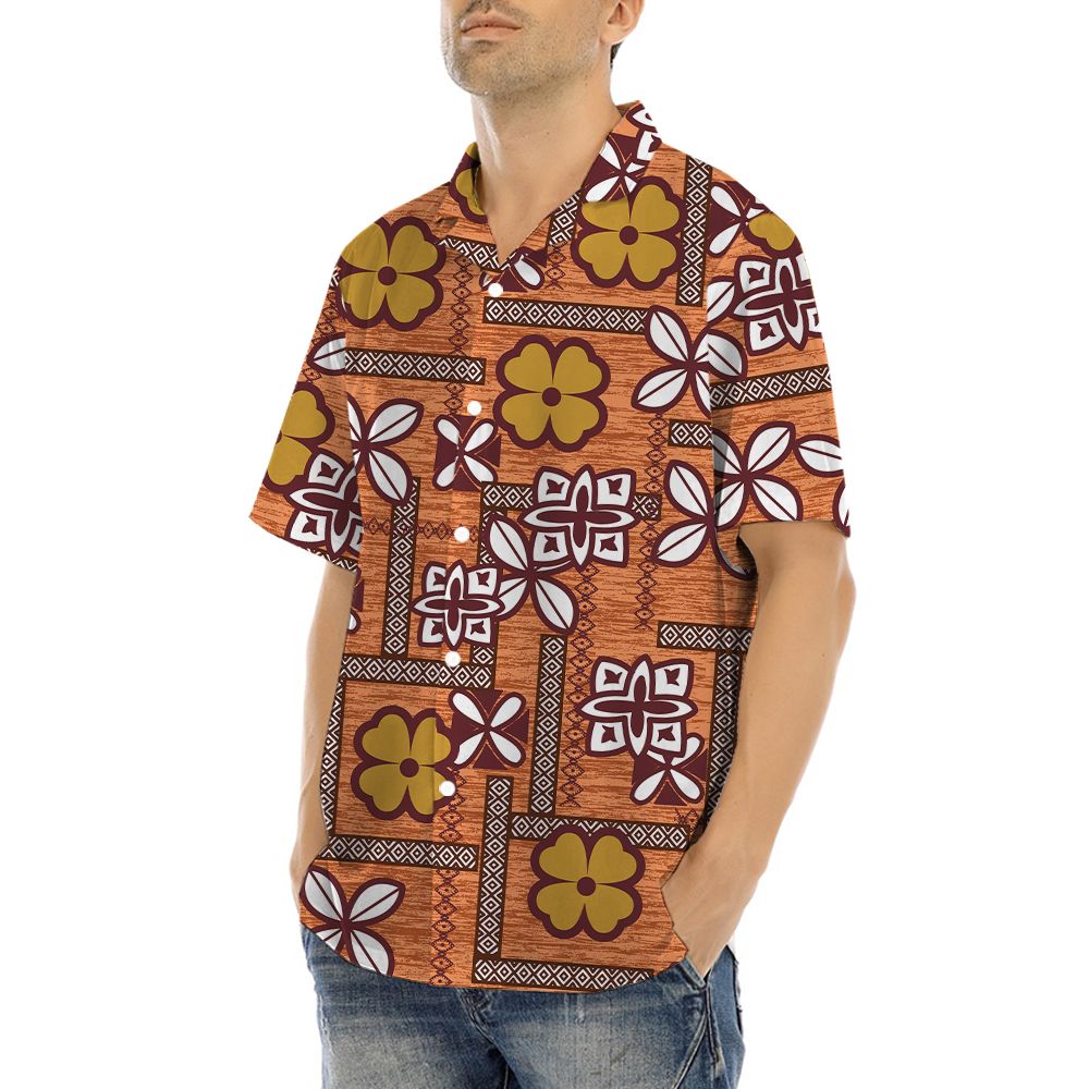 Vintage Hibiscus Tapa Hawaiian Shirt