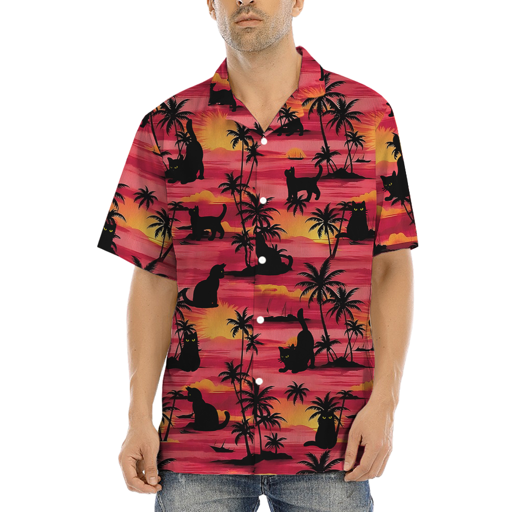 Cat Tropical Islands Hawaiian Shirt - variant image 1