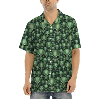 Green Alien Hawaiian Shirt