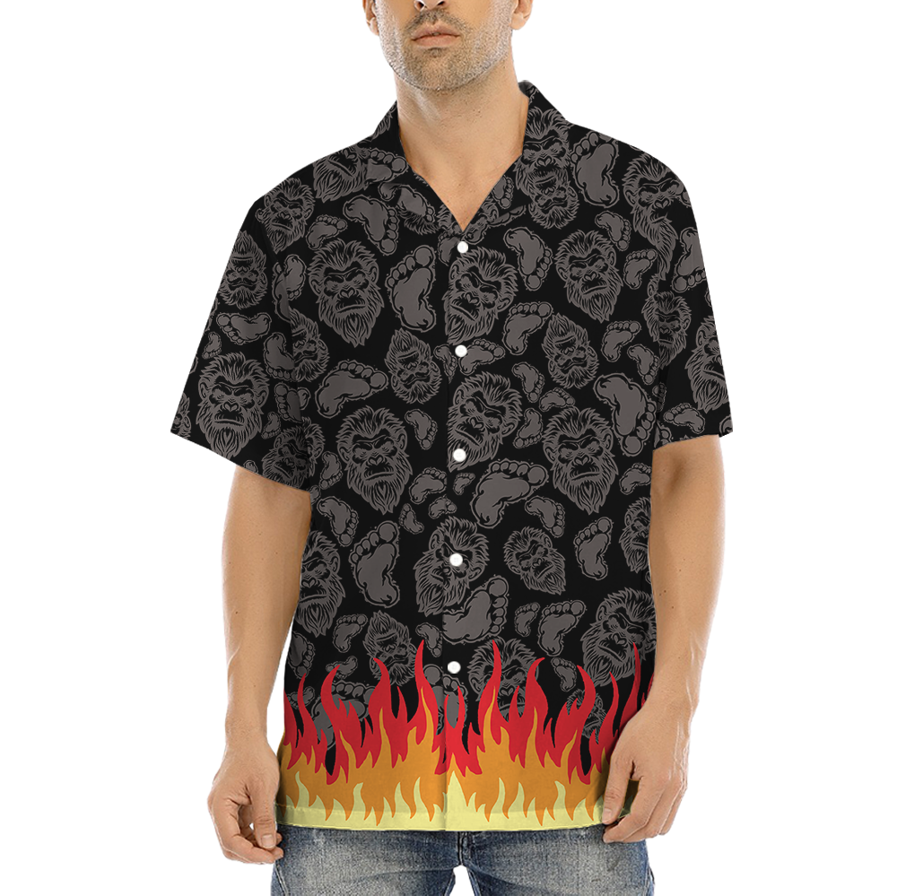 Cool Bigfoot Black Hawaiian Shirt - variant image 1