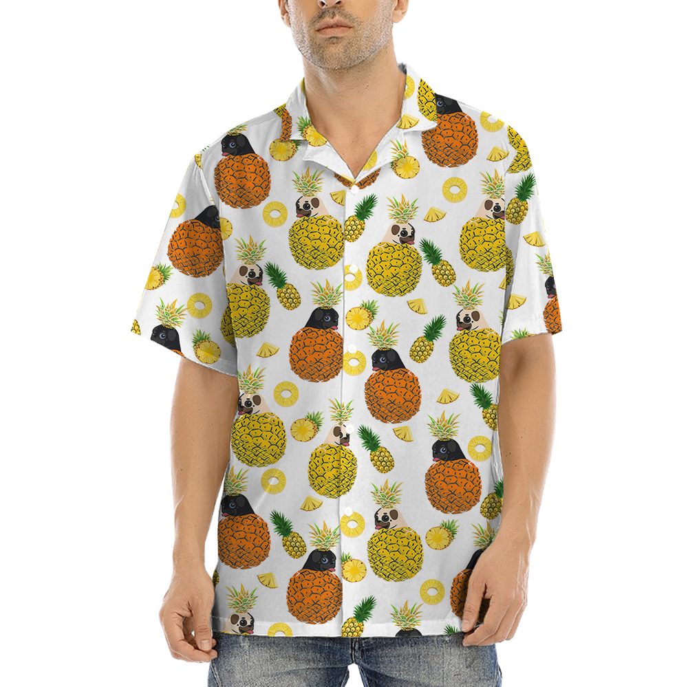 Cute Pug Dog Pineapple Hawaiian Shirt - variant image 1