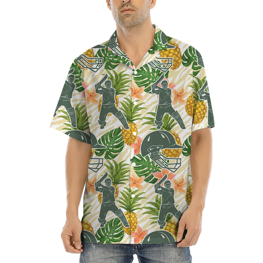 Baseball Player Pineapple Tropical Hawaiian Shirt - variant image 1