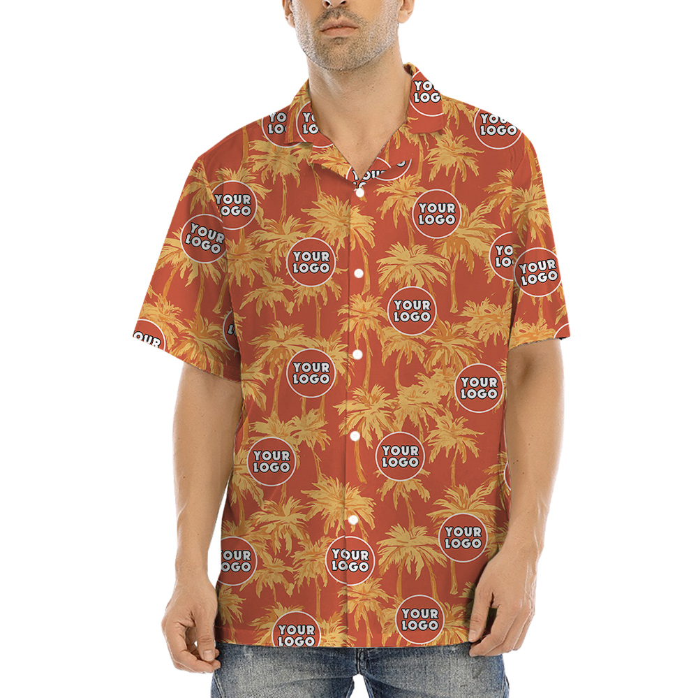 Yellow Palm Tree Tropical Shirt Custom Logo - variant image 1