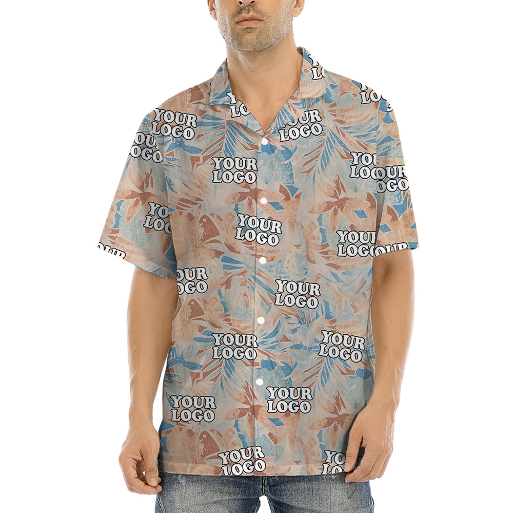 Pink Floral Pattern Hawaiian Shirt Personalized Logo - variant image 1