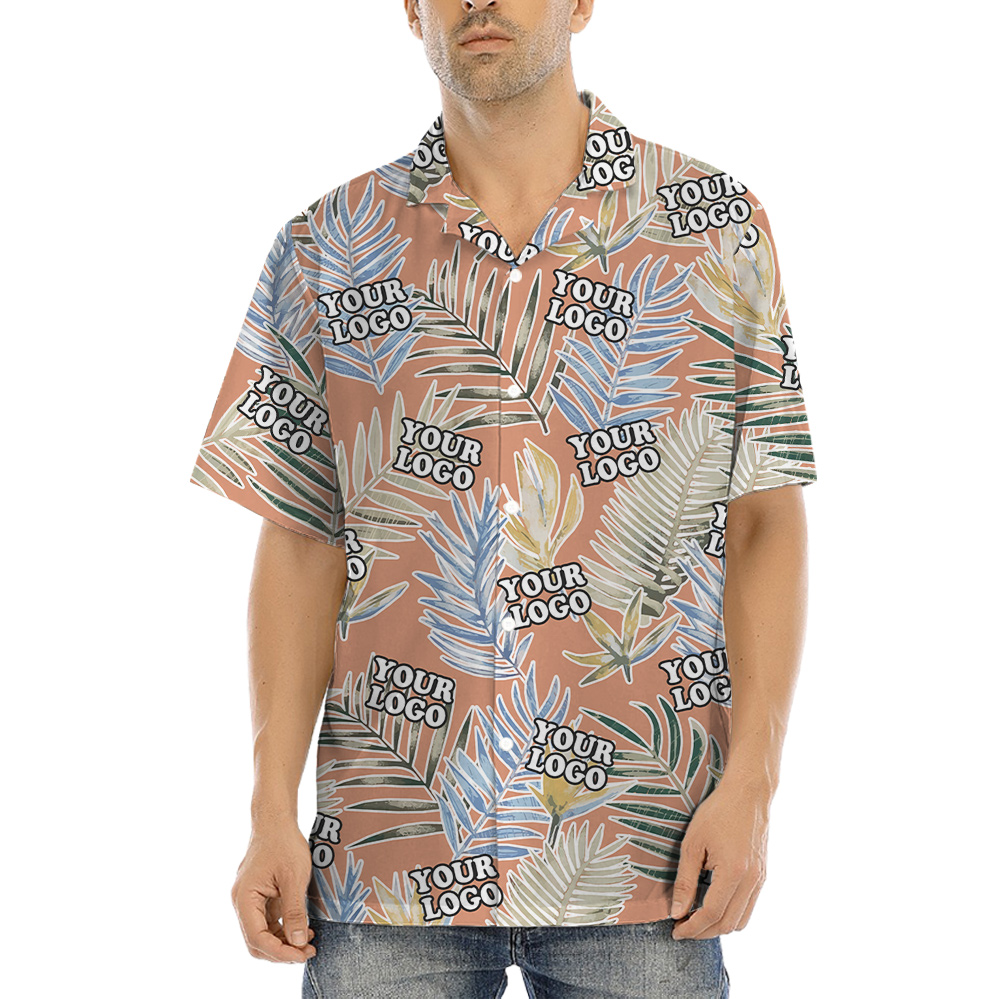 Pink Leaves Theme Hula Shirt Custom 1-5 Pictures - variant image 1
