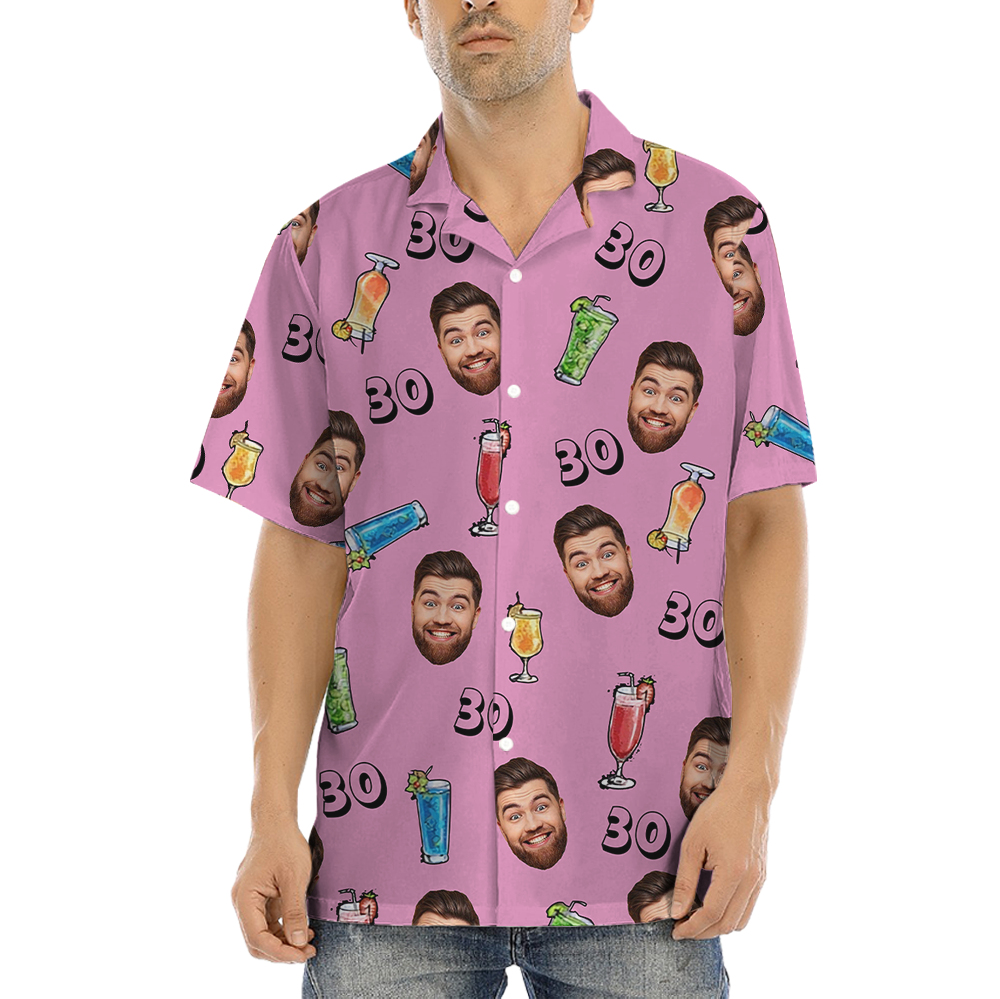 Custom Face Birthday And Age Aloha Shirt - variant image 1