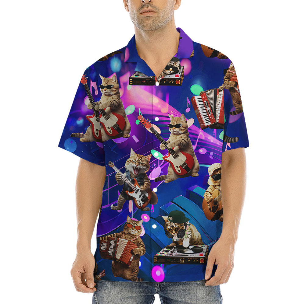 Cat Music Hawaiian Shirt - variant image 1