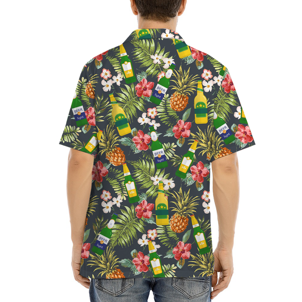 Floral Pineapple Beer Hawaiian Shirt