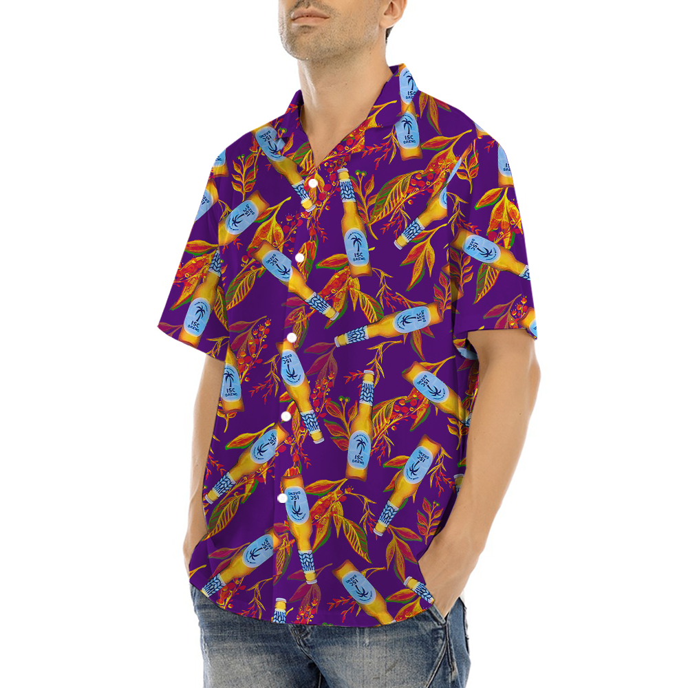 Classic Beer Tropical Purple Hawaiian Shirt
