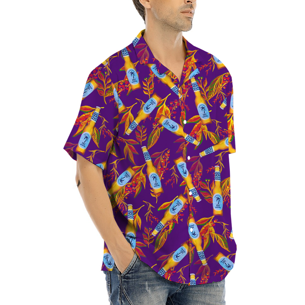 Classic Beer Tropical Purple Hawaiian Shirt