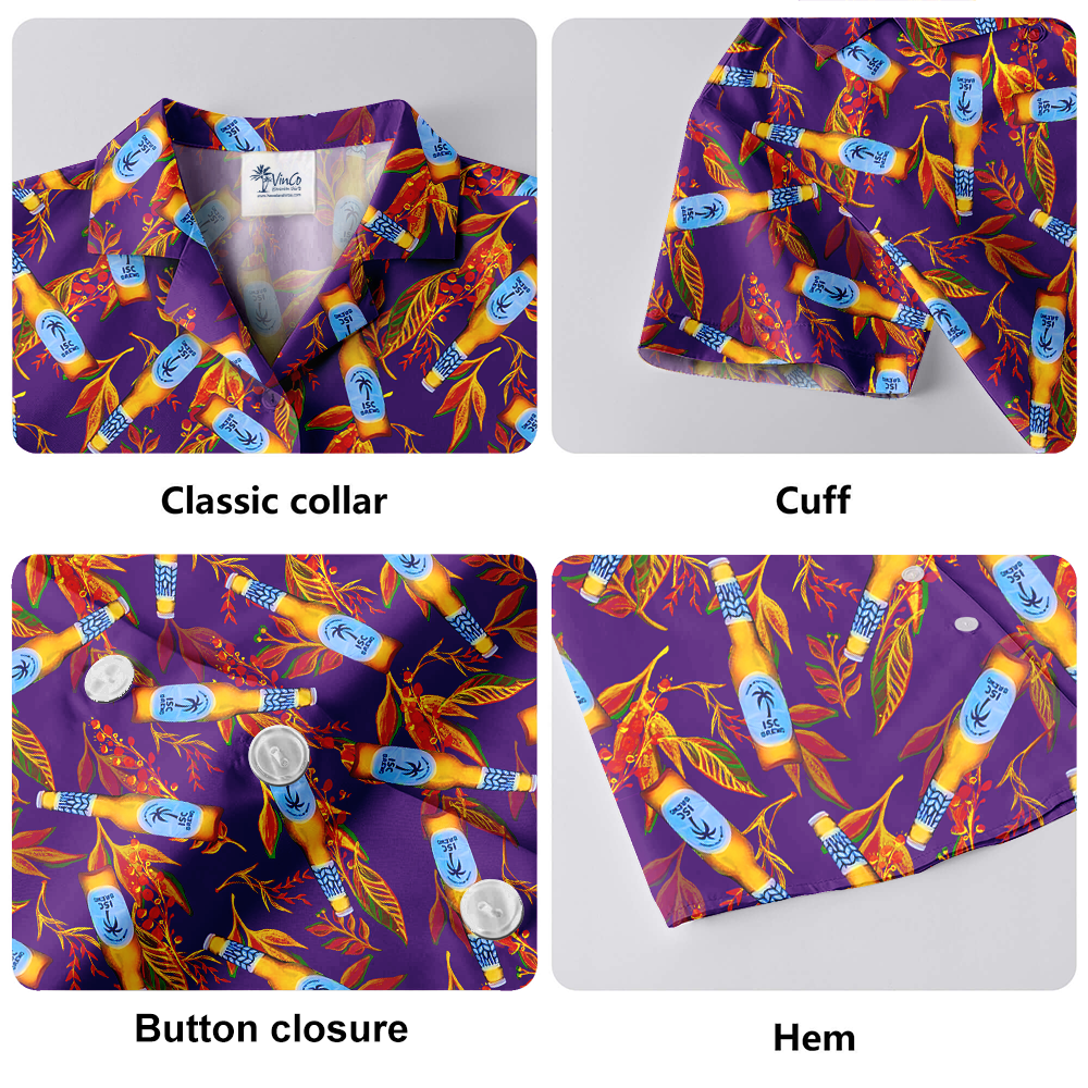 Classic Beer Tropical Purple Hawaiian Shirt