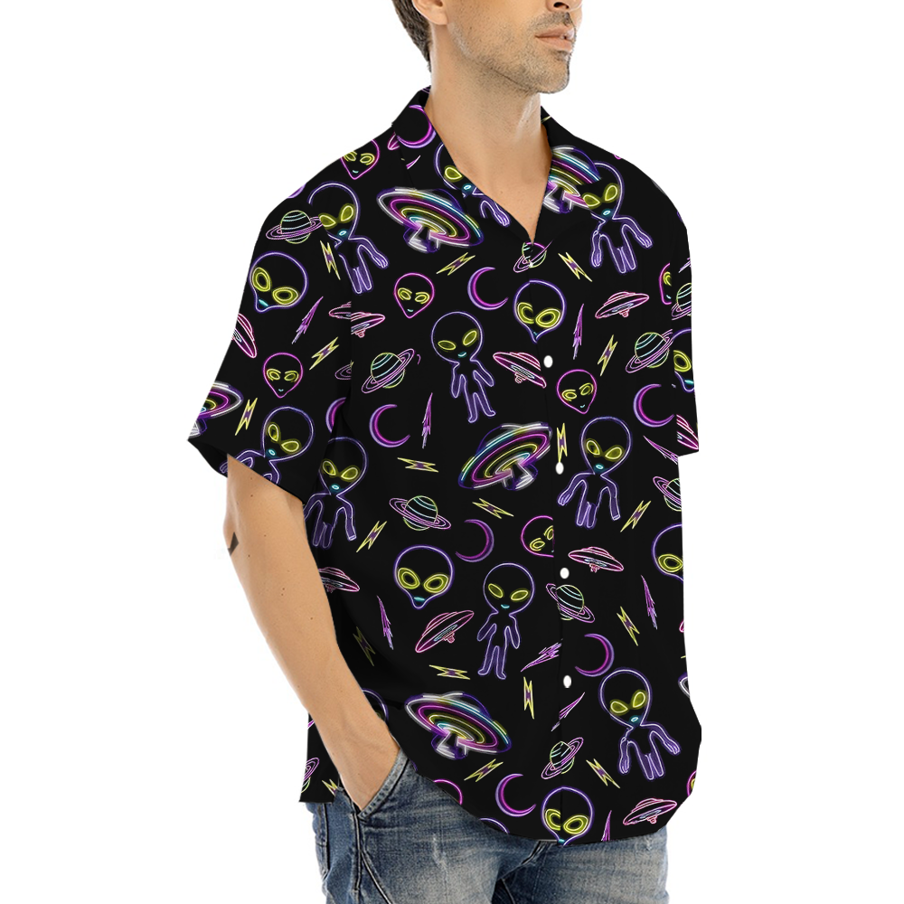 Alien Neon Light Hawaiian Shirt