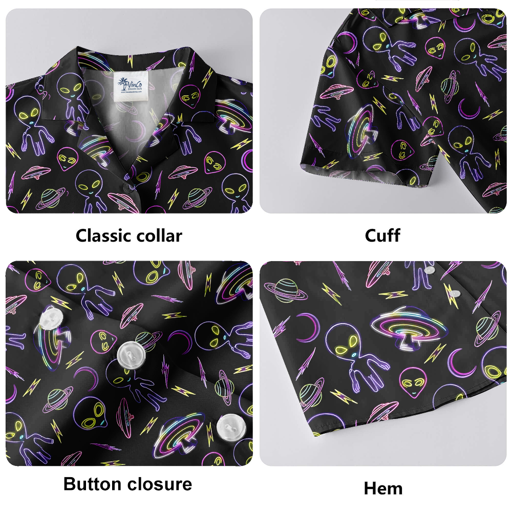 Alien Neon Light Hawaiian Shirt