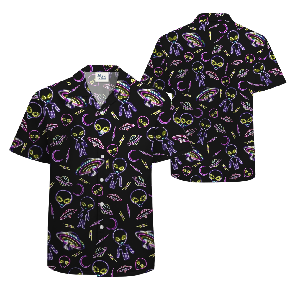 Alien Neon Light Hawaiian Shirt