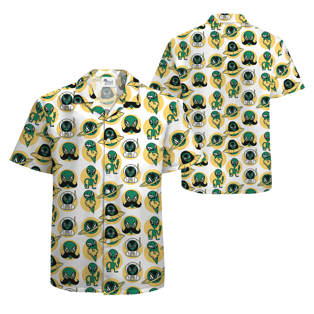 Cute Alien Hawaiian Button Up Shirt