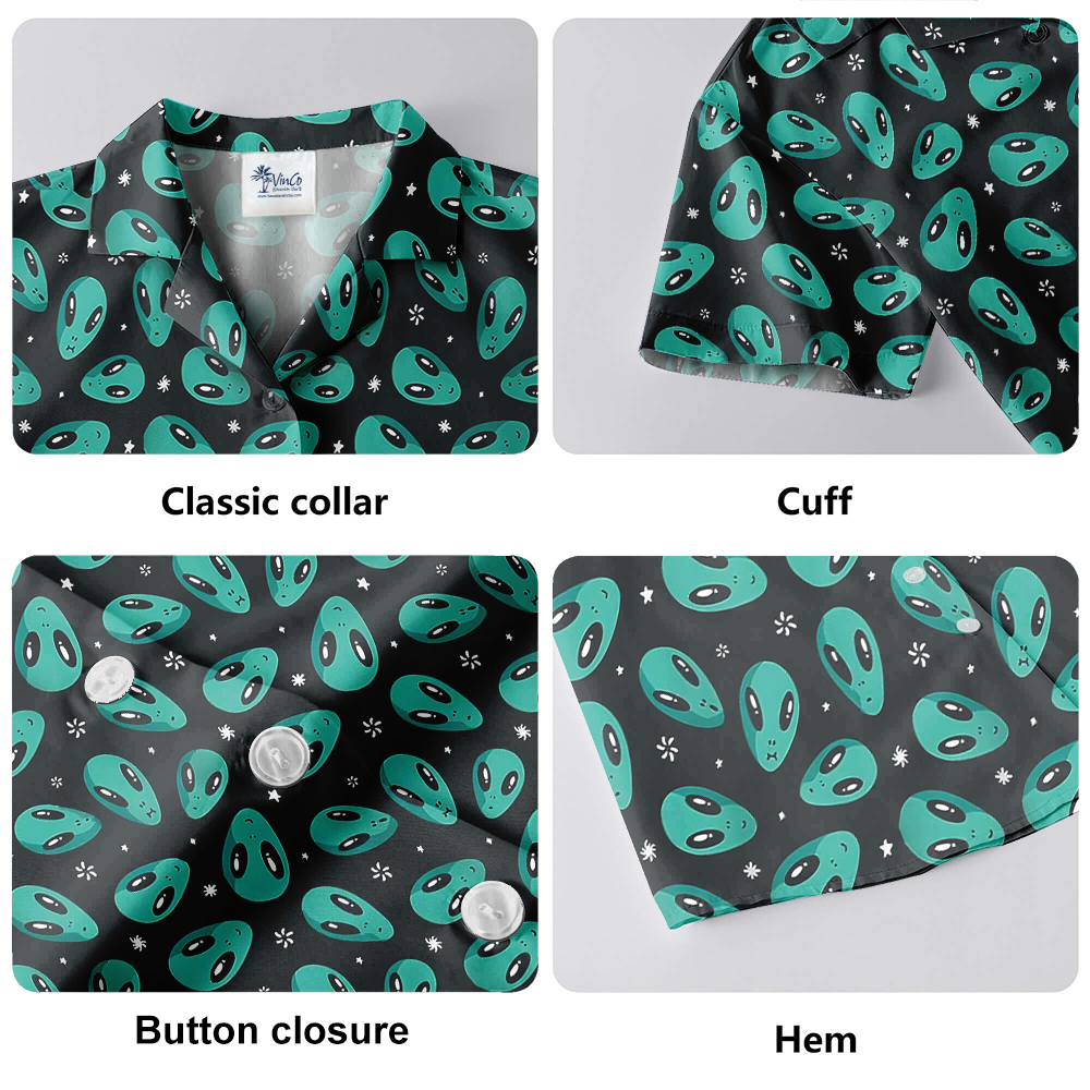 Alien Black Aloha Shirt