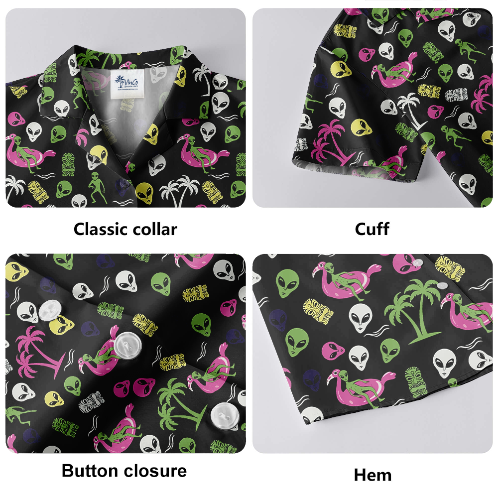Classic Alien Tiki Black Hawaiian Shirt