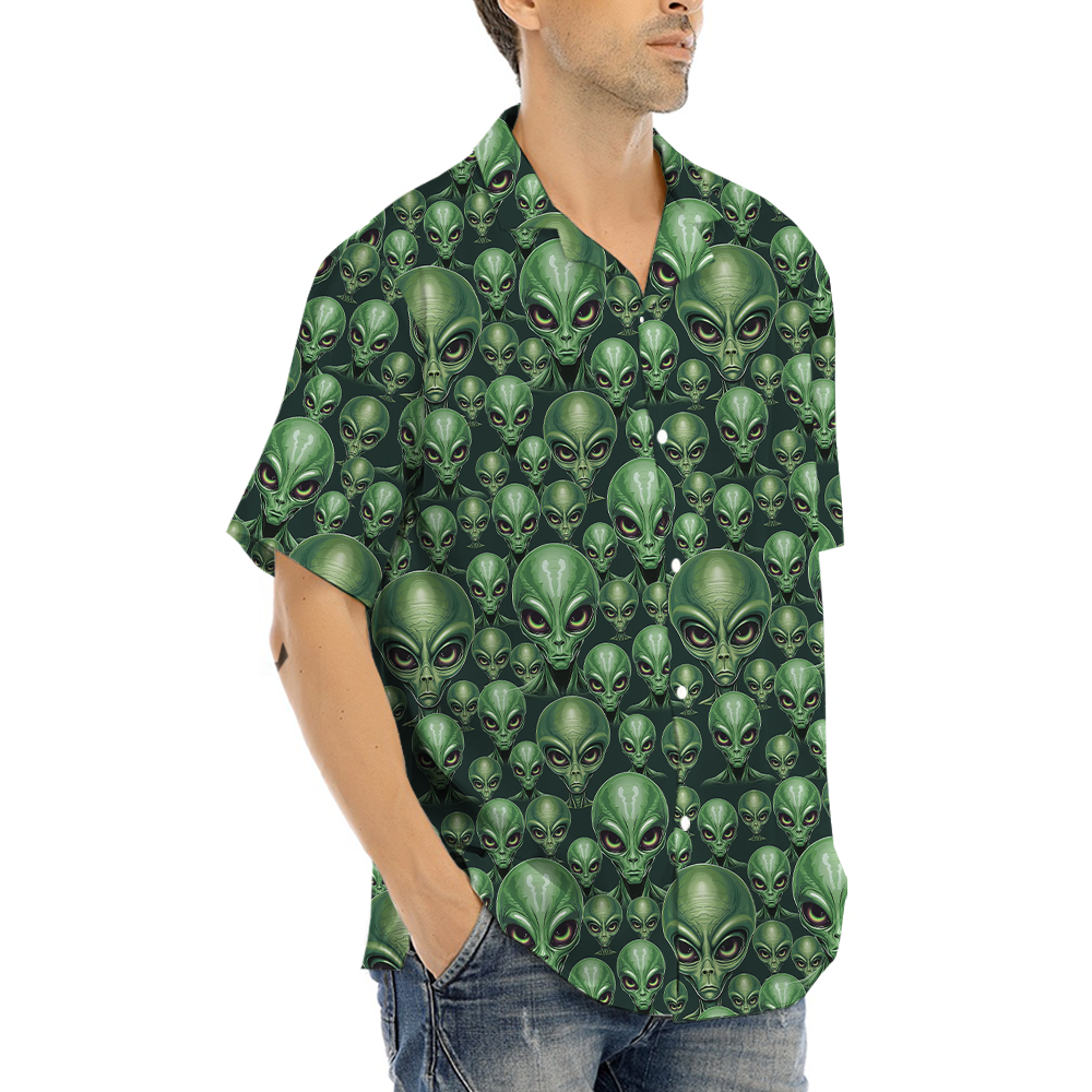 Green Alien Hawaiian Shirt