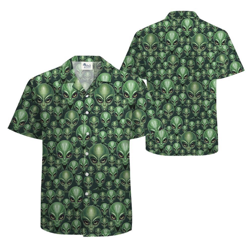 Green Alien Hawaiian Shirt