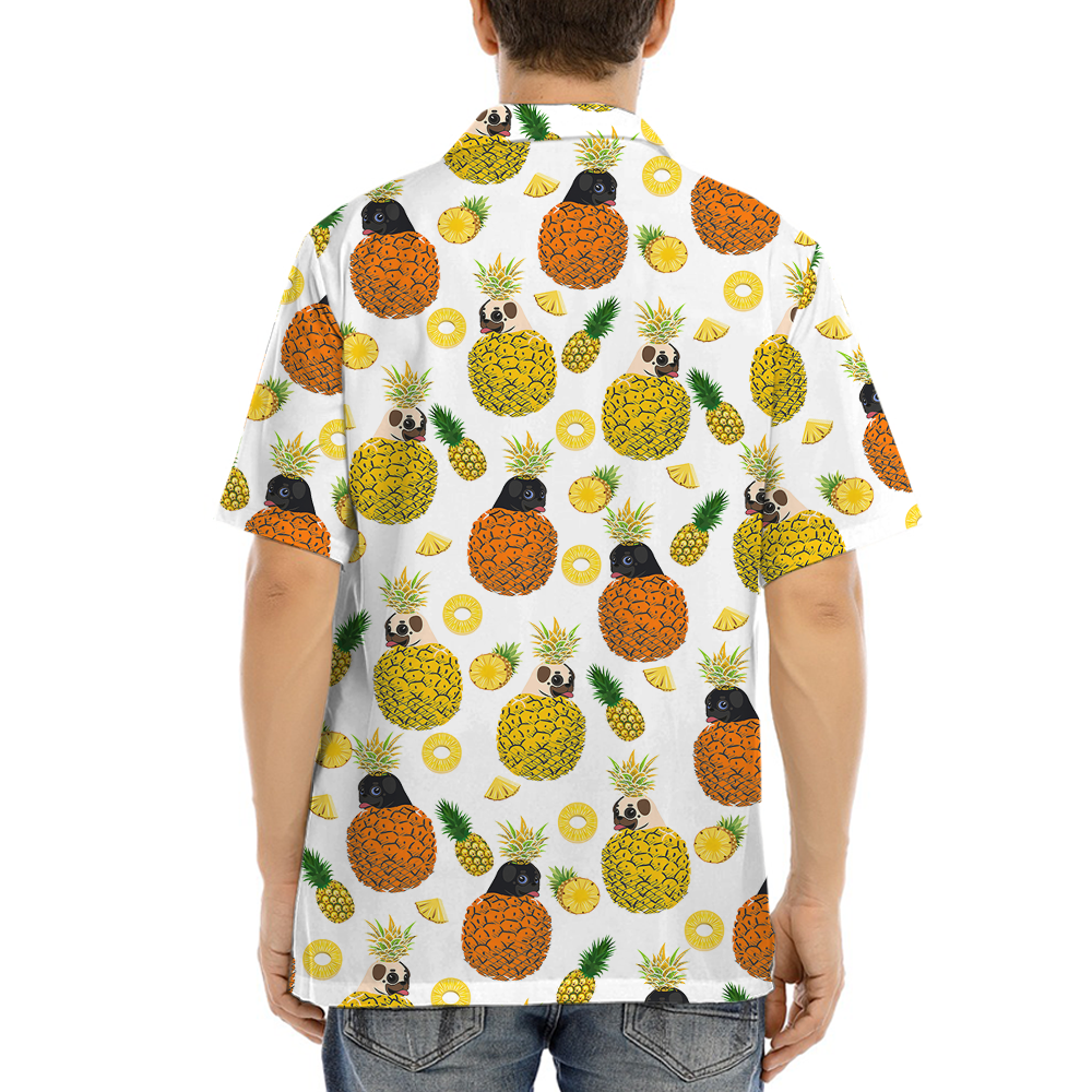 Cute Pug Dog Pineapple Hawaiian Shirt