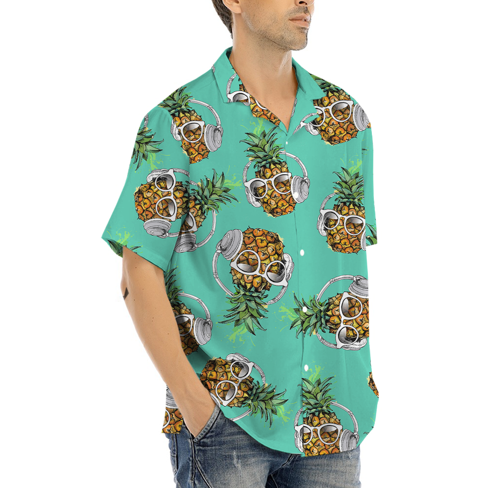 Headphone Pineapple Hawaiian Shirt