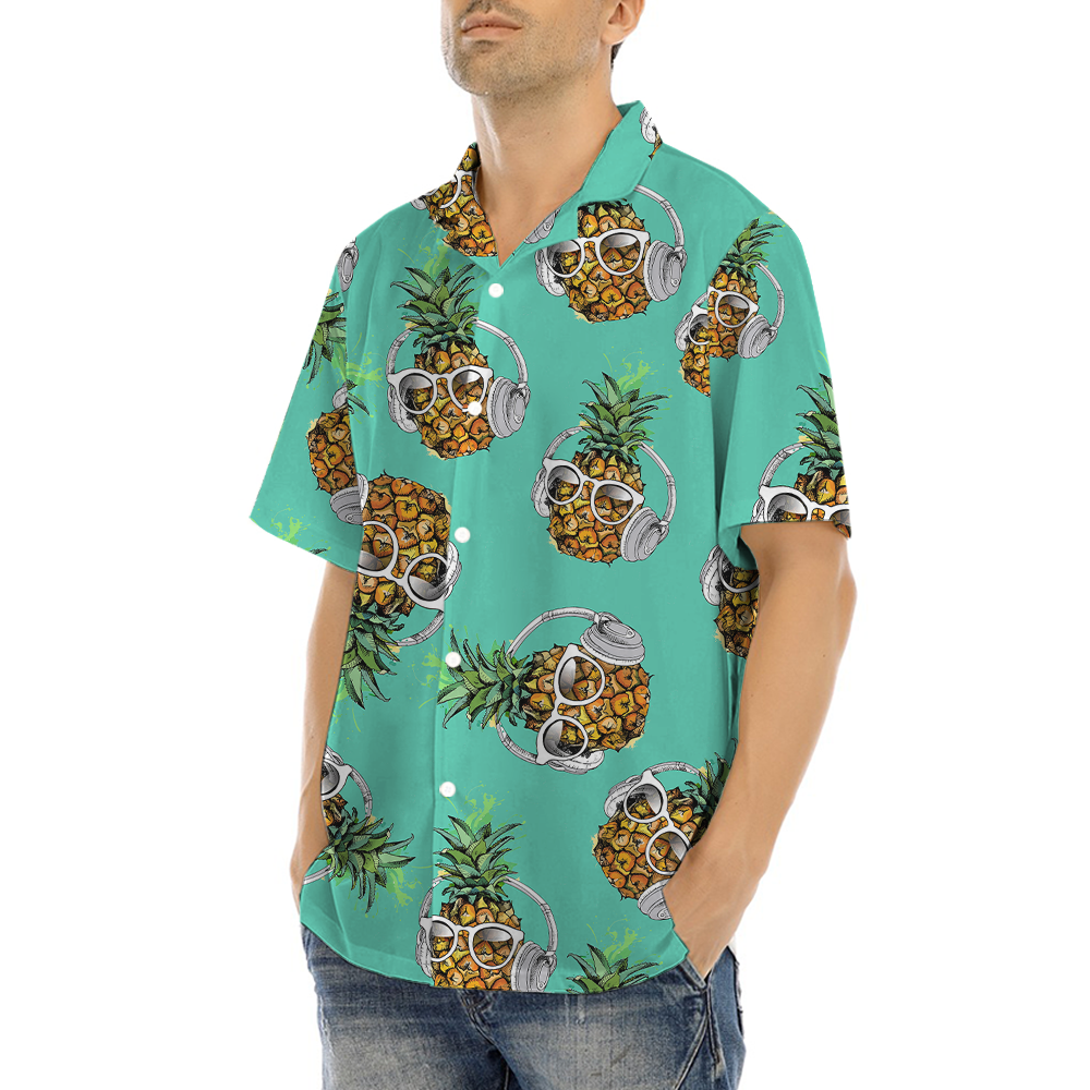 Headphone Pineapple Hawaiian Shirt