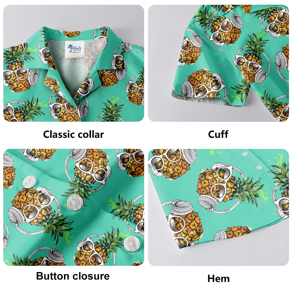 Headphone Pineapple Hawaiian Shirt