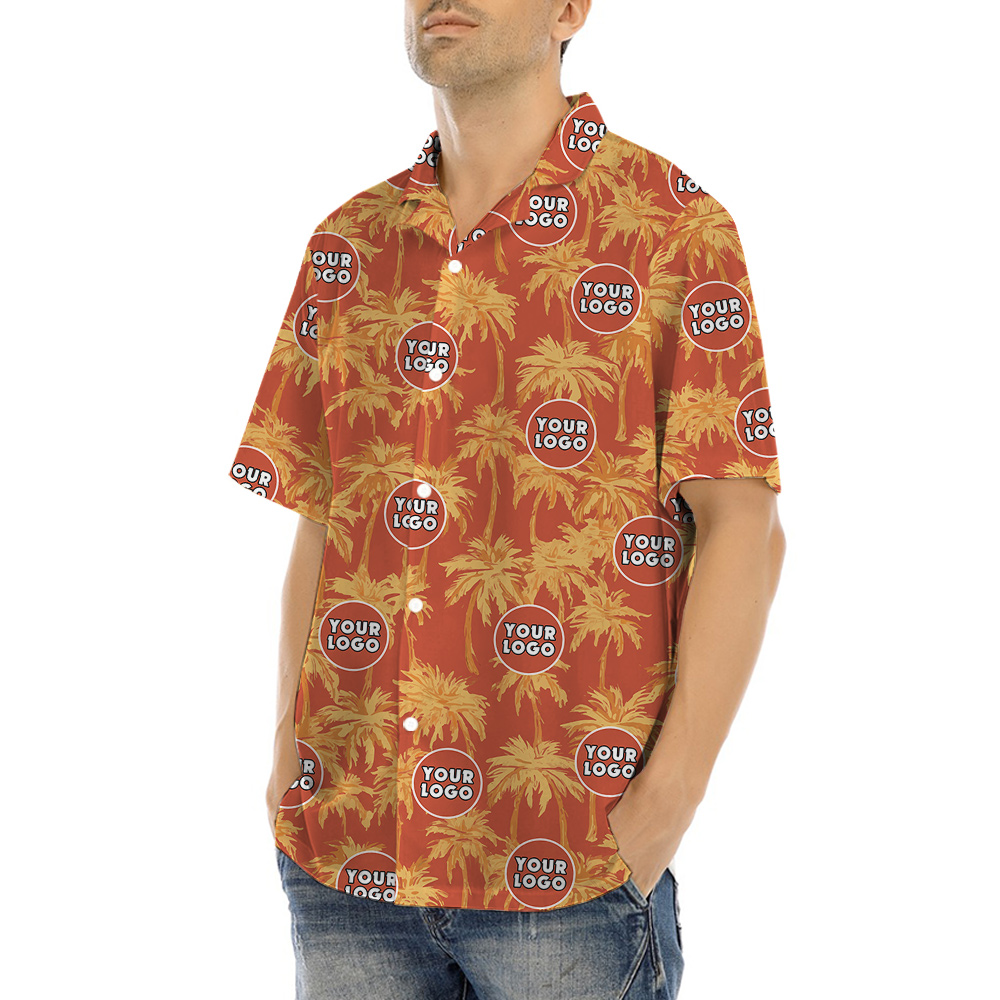 Yellow Palm Tree Tropical Shirt Custom Logo