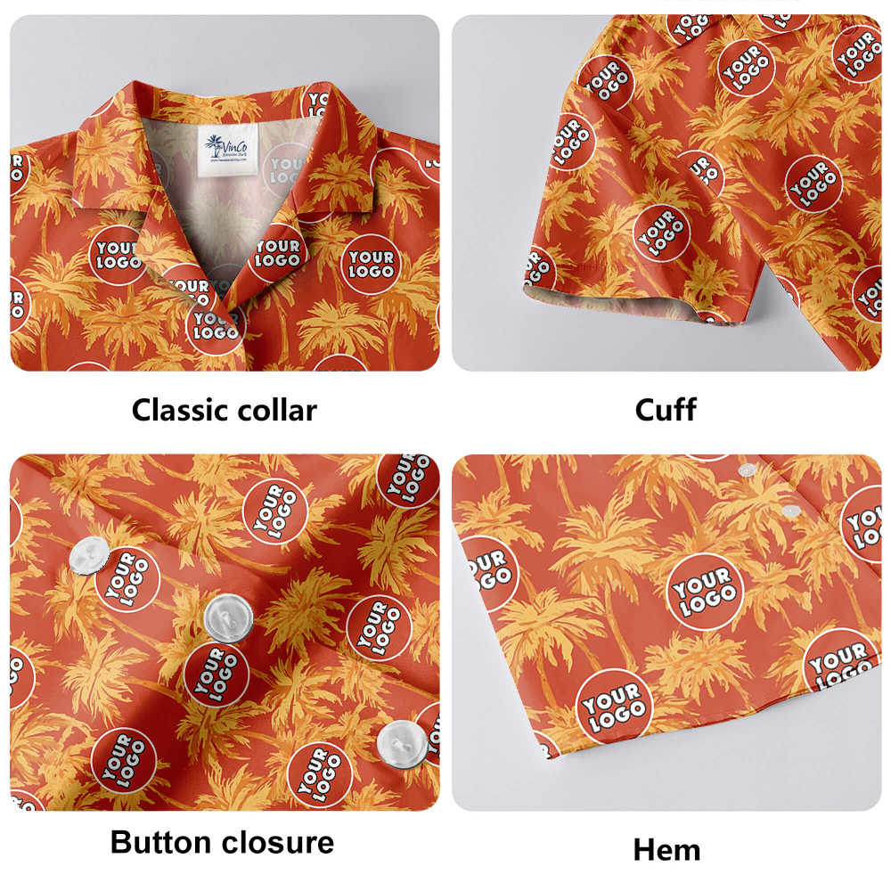 Yellow Palm Tree Tropical Shirt Custom Logo