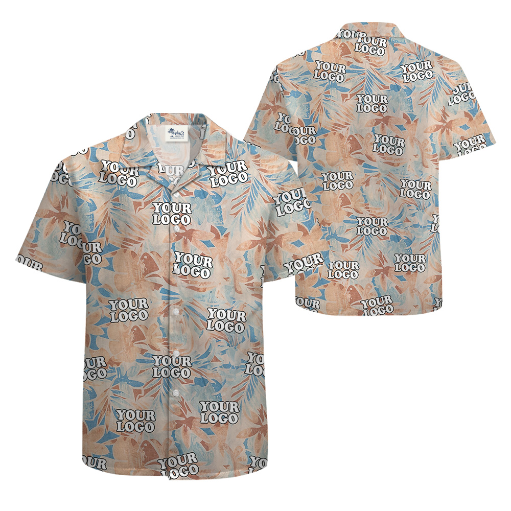Pink Floral Pattern Hawaiian Shirt Personalized Logo