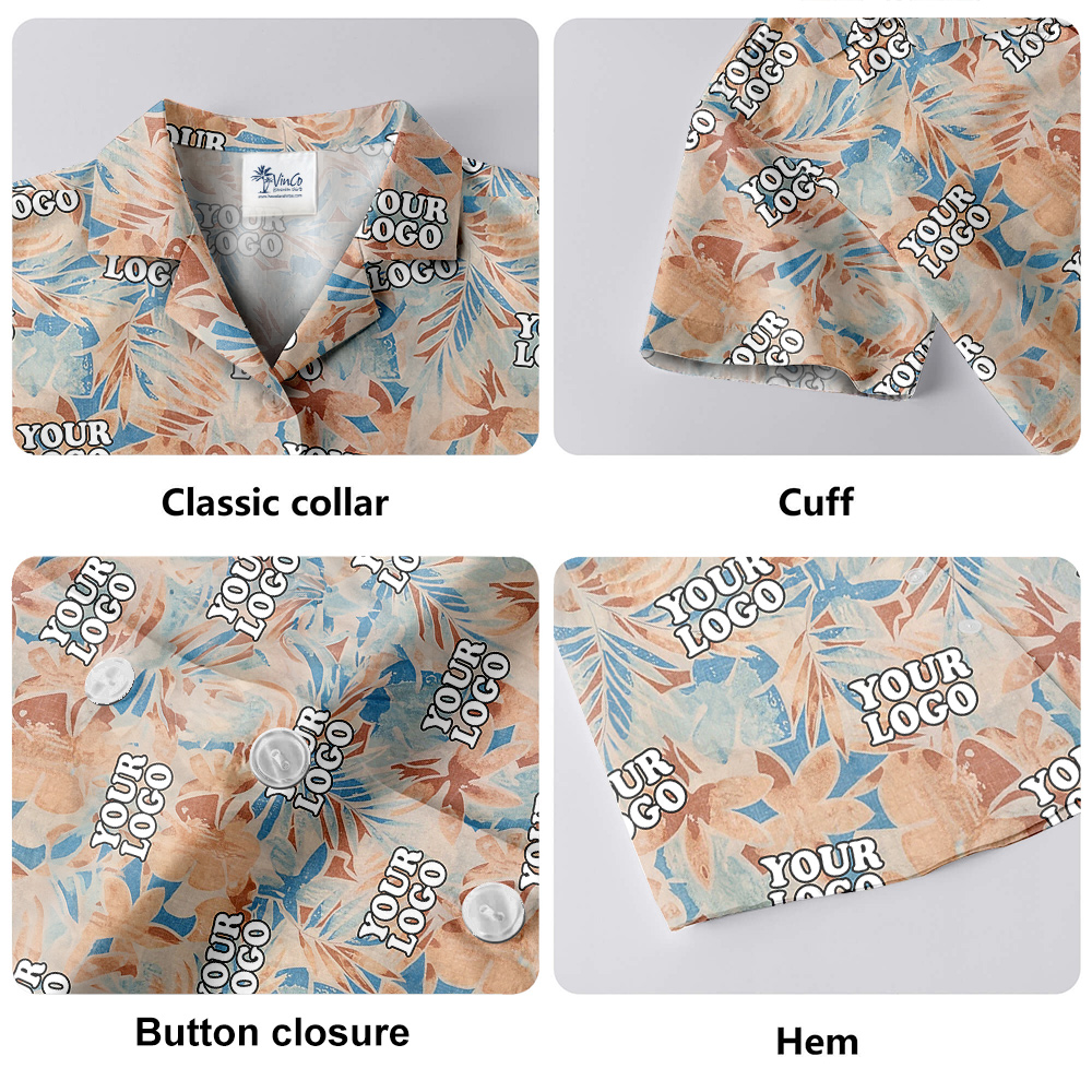 Pink Floral Pattern Hawaiian Shirt Personalized Logo