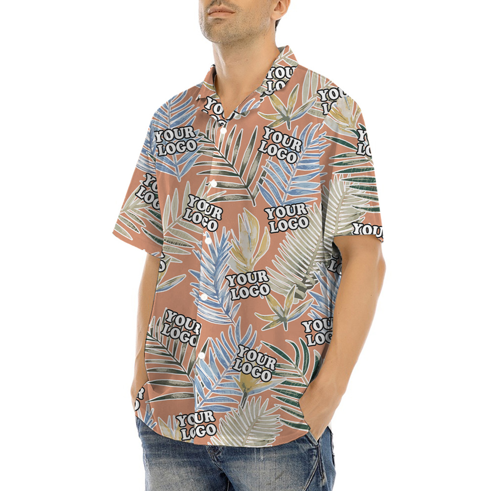 Pink Leaves Theme Hula Shirt Custom 1-5 Pictures