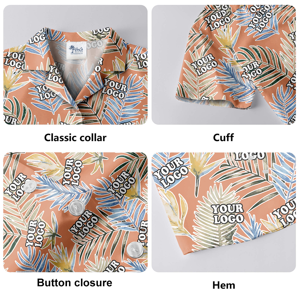 Pink Leaves Theme Hula Shirt Custom 1-5 Pictures