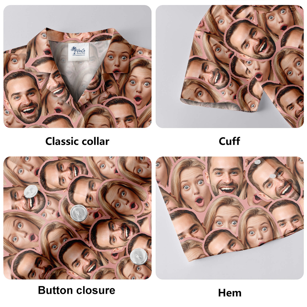 All Over Print Couple Pictures Hawaiian Shirt