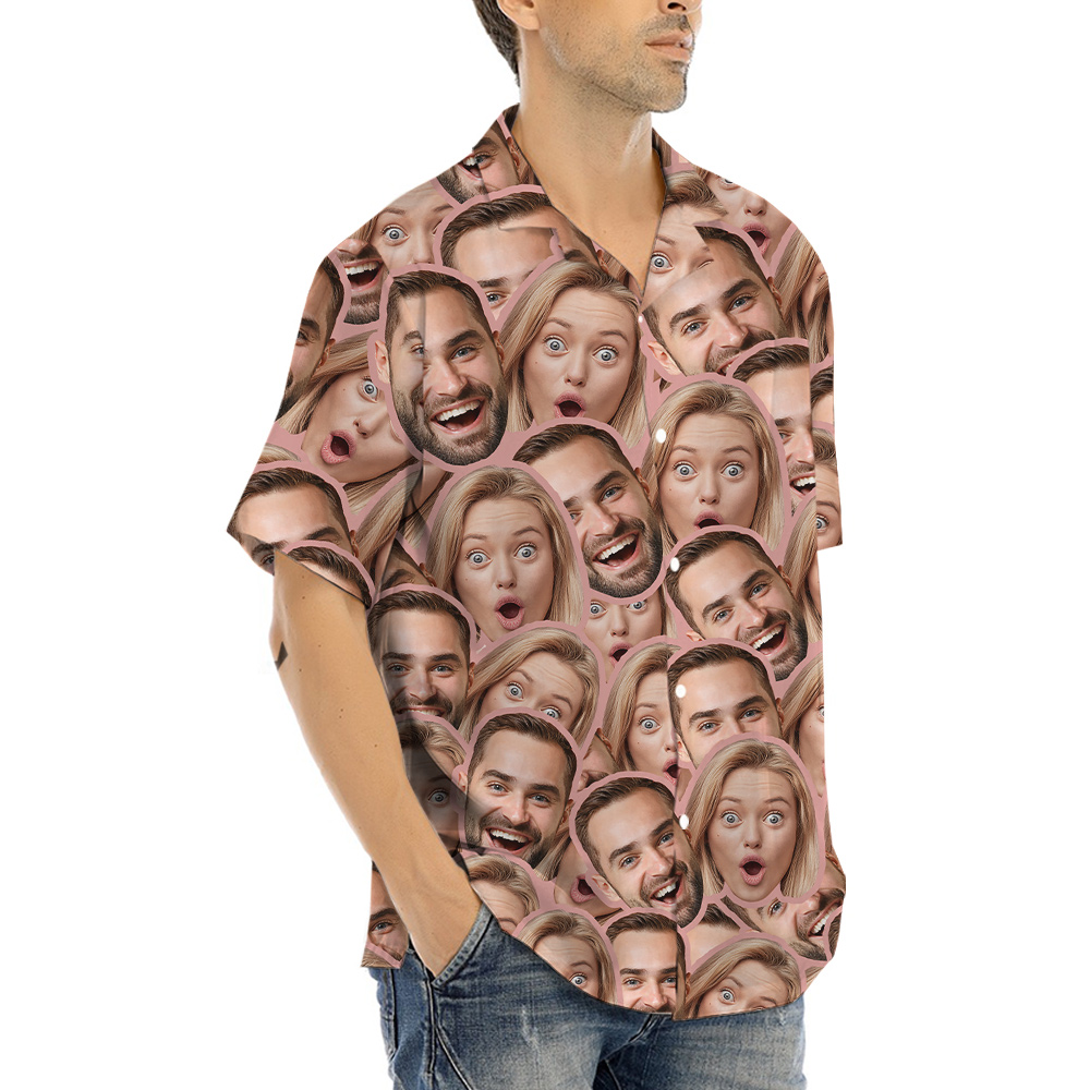 All Over Print Couple Pictures Hawaiian Shirt