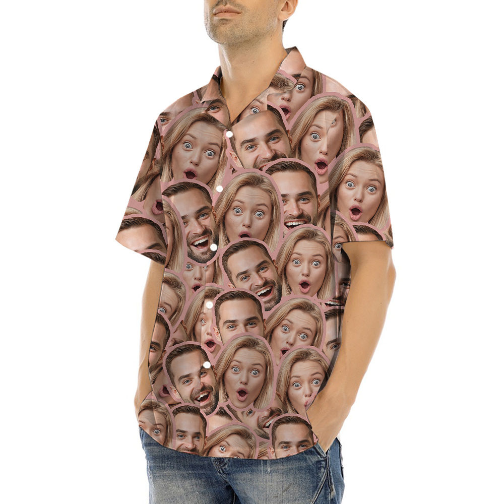 All Over Print Couple Pictures Hawaiian Shirt