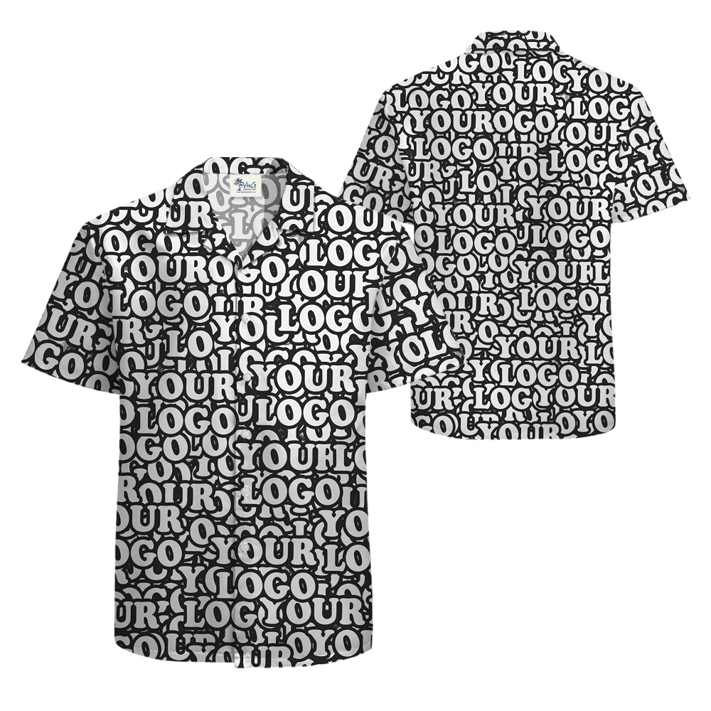 Full Custom Logo Hawaiian Button Up Shirt