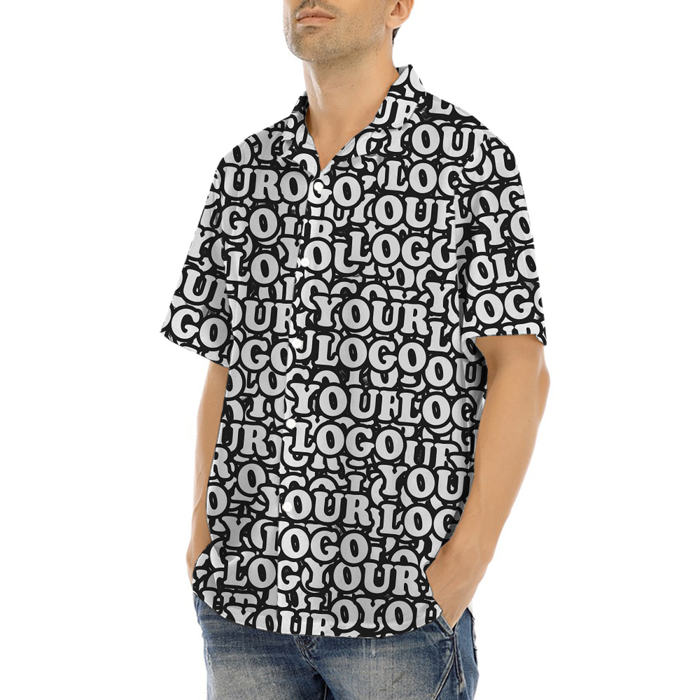 Full Custom Logo Hawaiian Button Up Shirt