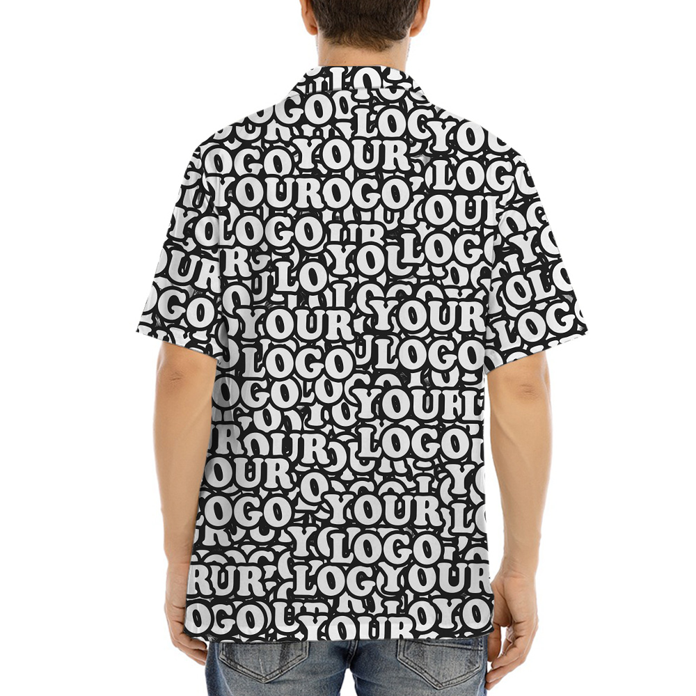 Full Custom Logo Hawaiian Button Up Shirt