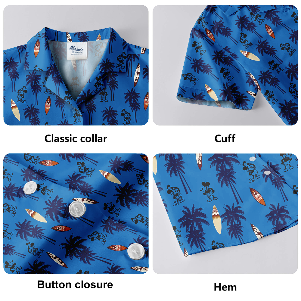 Steamboat Willie Mickey Surfing Navy Hawaiian Shirt
