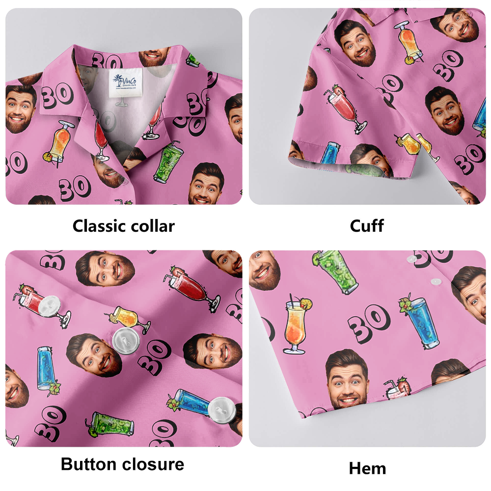 Custom Face Birthday And Age Aloha Shirt