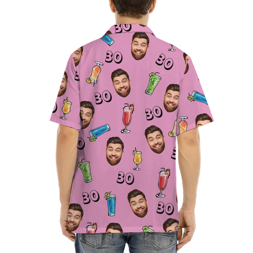 Custom Face Birthday And Age Aloha Shirt
