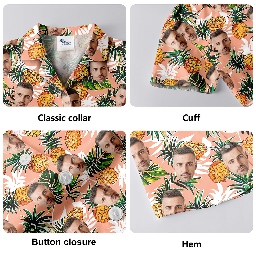 Pineapple Custom Face Aloha Shirt