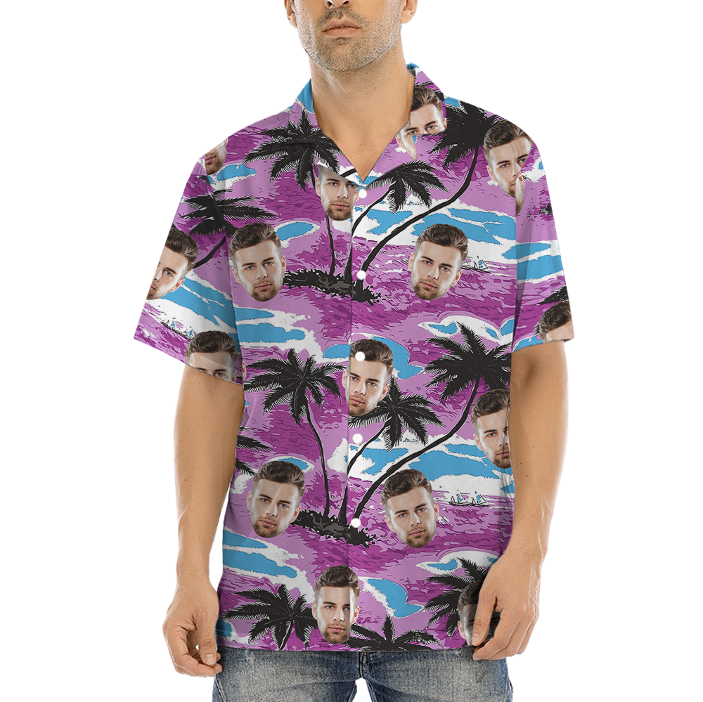 Palm Tree Tropical Aloha Shirt With Custom Face