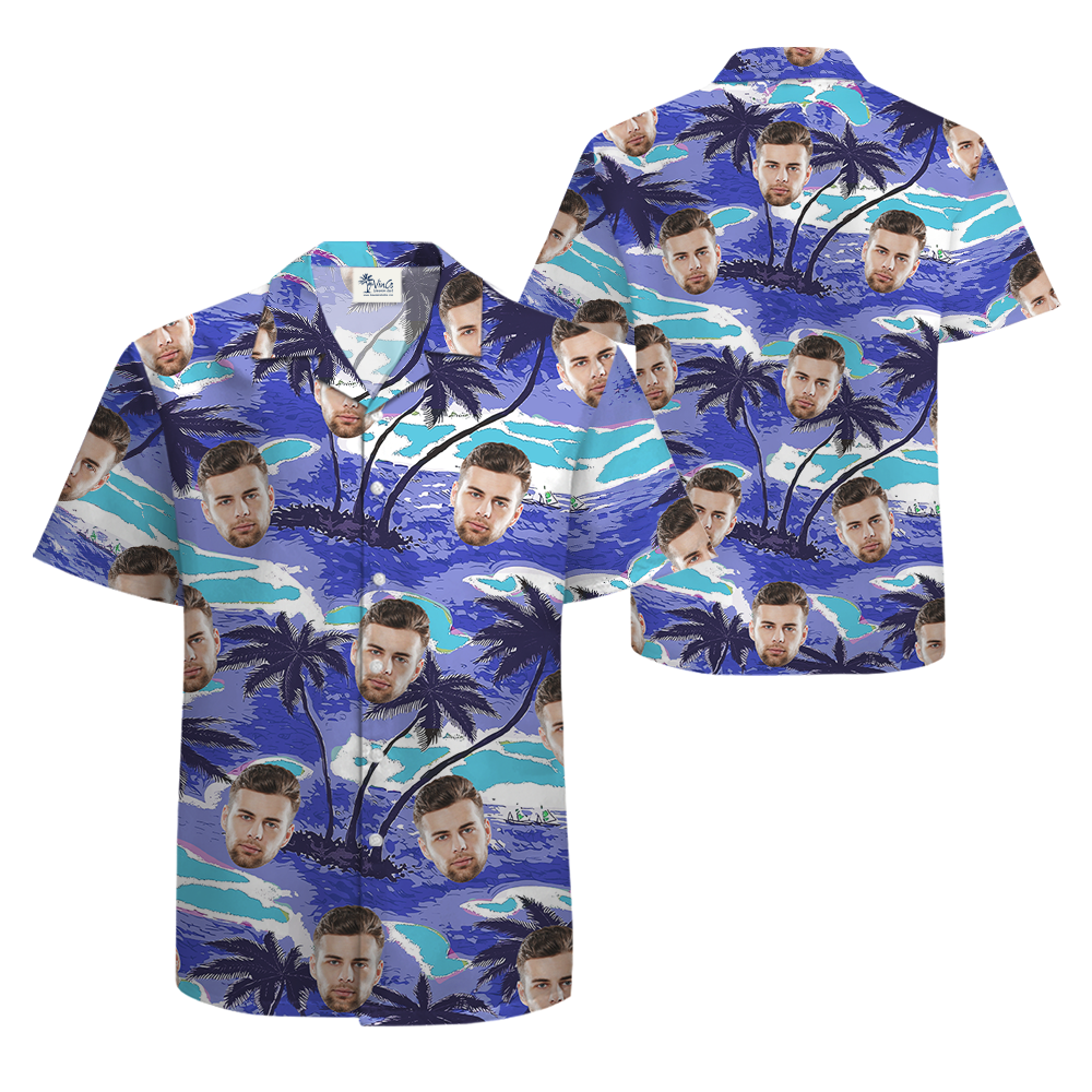 Palm Tree Tropical Aloha Shirt With Custom Face