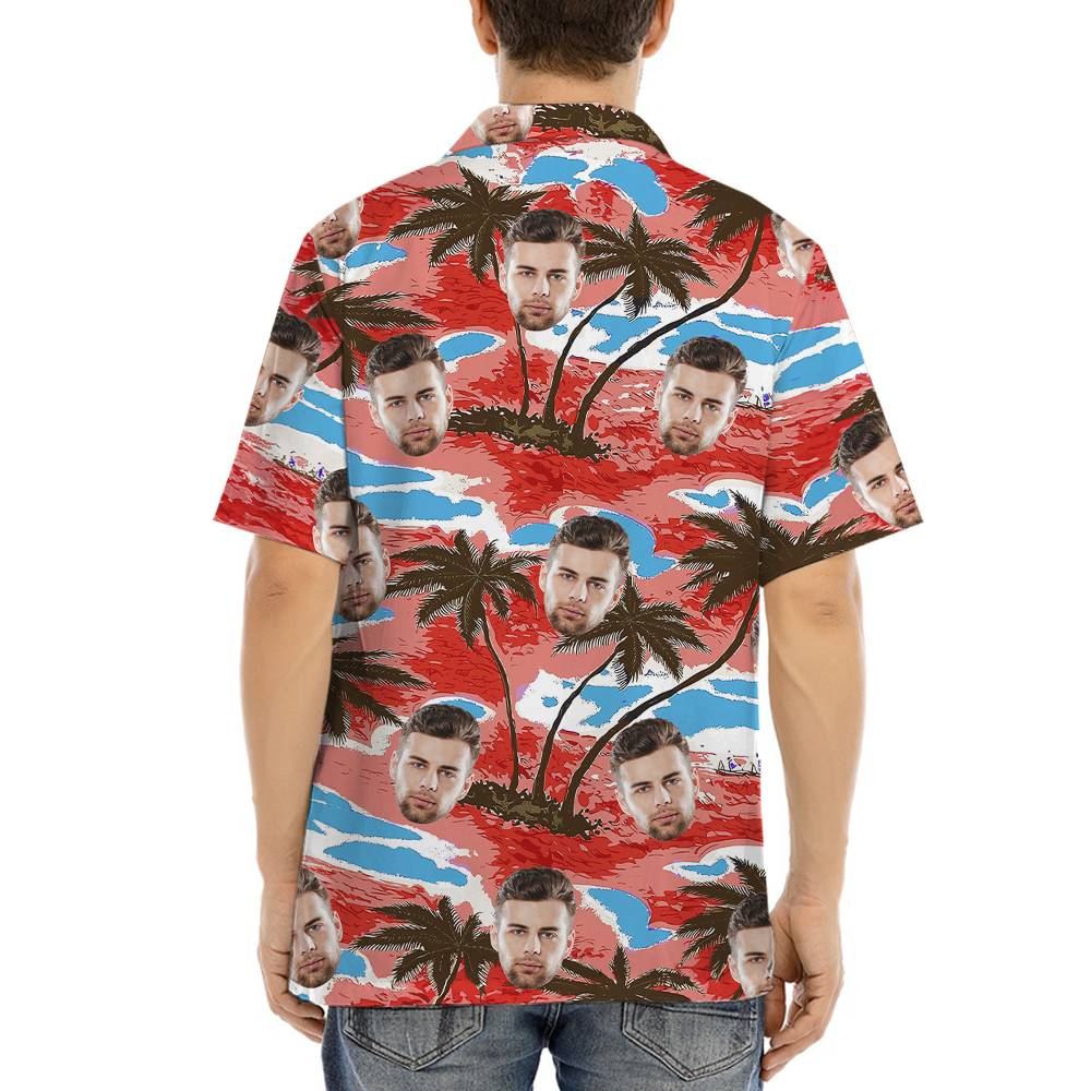 Palm Tree Tropical Aloha Shirt With Custom Face