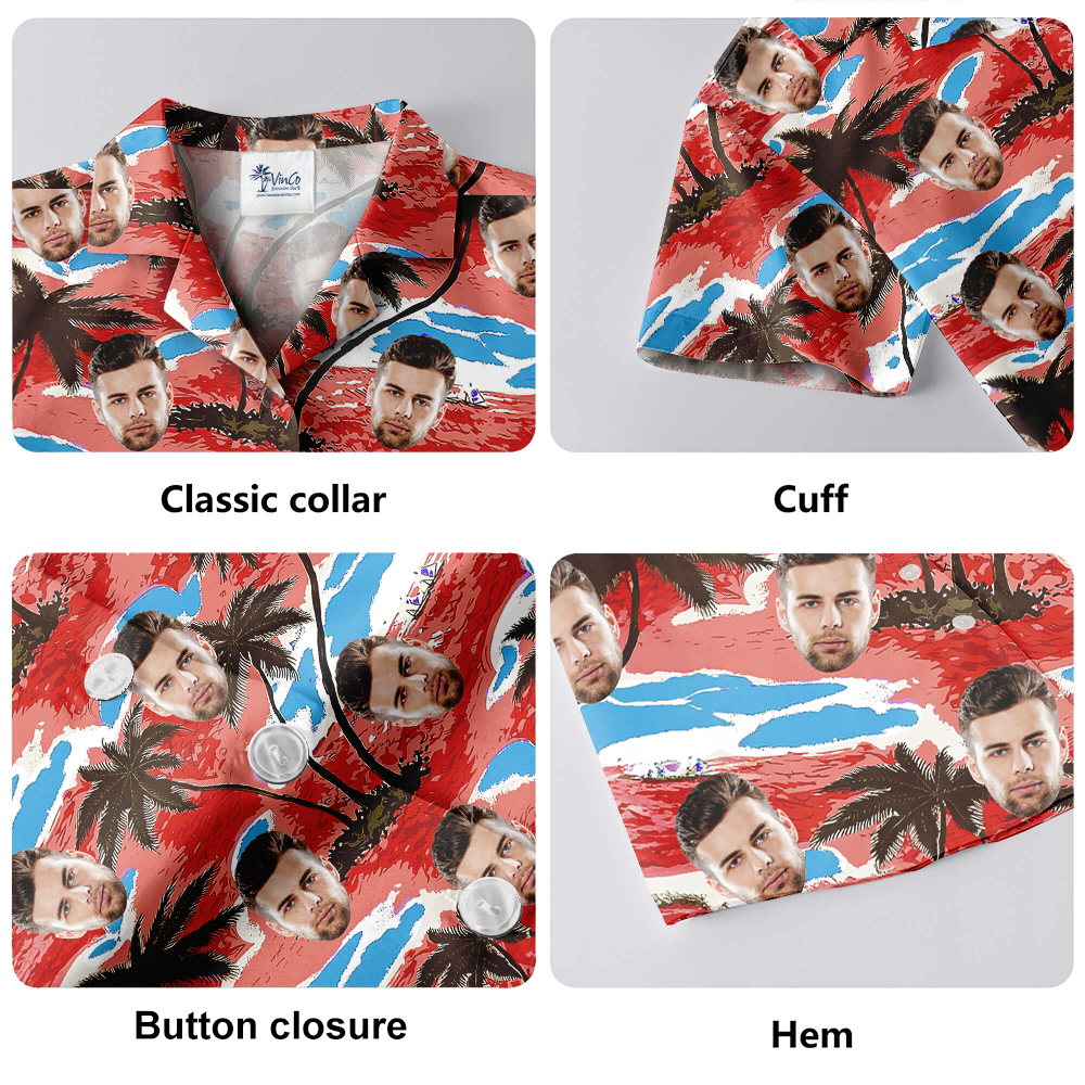 Palm Tree Tropical Aloha Shirt With Custom Face