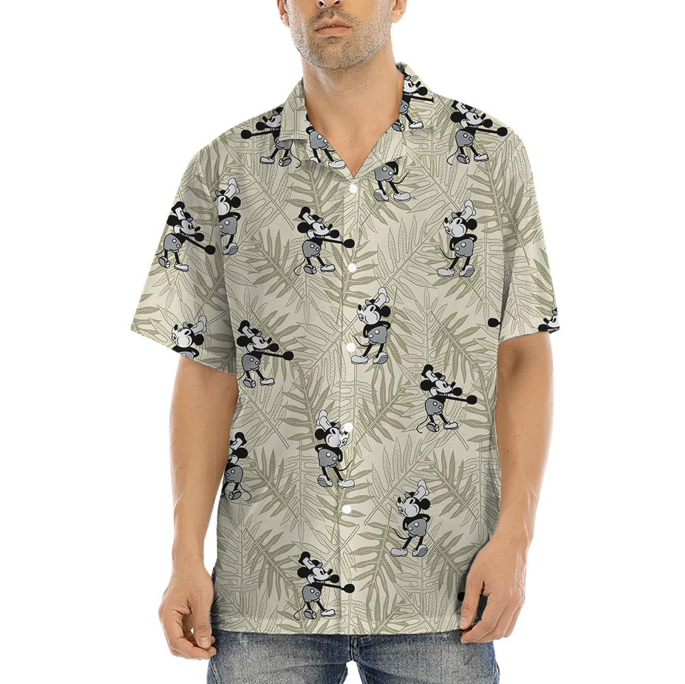 Playful Mickey Hawaiian Shirt for Men Forest Theme - variant image 1